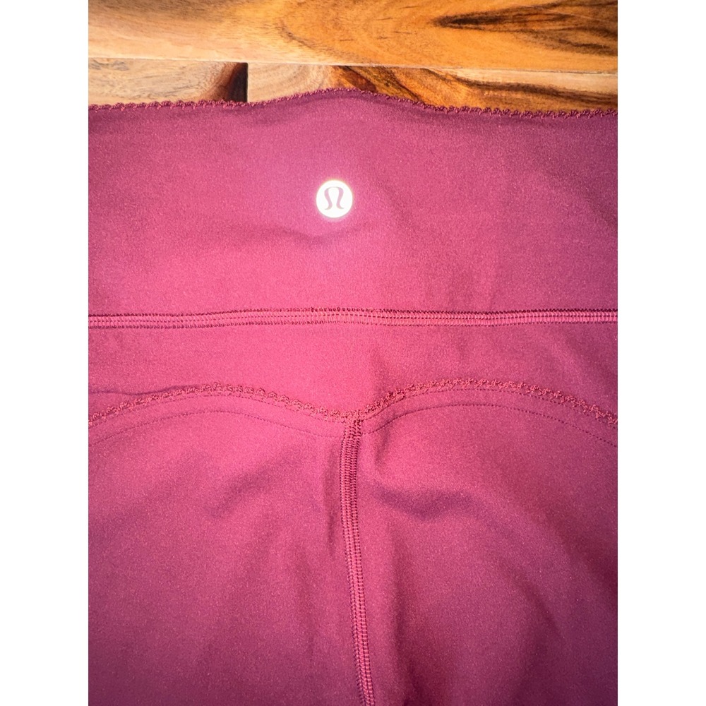 Lululemon Groove No Line HR Tight 25" Heart Edition in Burgundy Bay Size 14 NWT - Picture 3 of 7